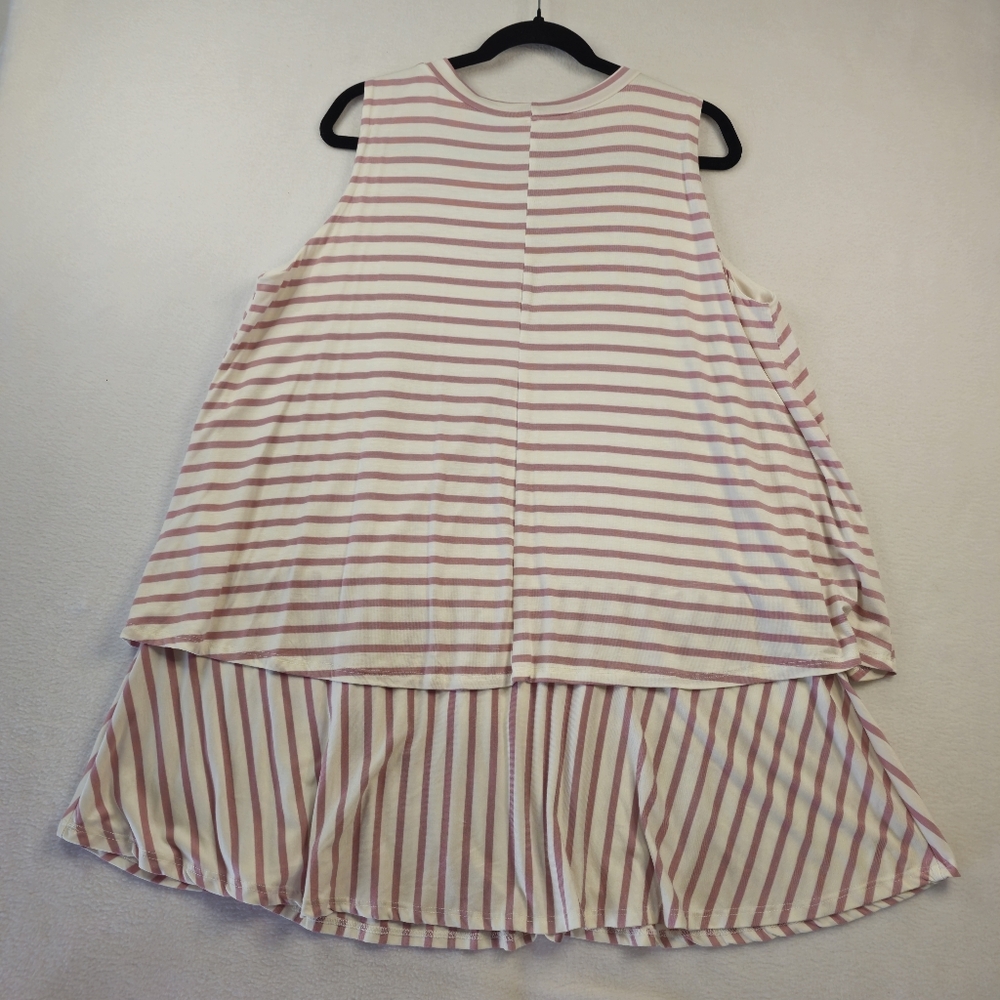 Agnes & Dora Pink and White Striped Layered Top Size XXL NWT - Picture 3 of 8